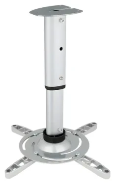 Techly 301559 stříbrná / Stropní držák projektoru / nosnost 15 kg / náklon 0-30° / otočný 360° / tyč 30-37 cm (301559)