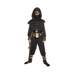 Kostým dětský Ninja černo-zlatý vel. 10-12 let - Albi