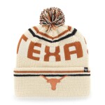 47 Brand Pánská zimní čepice Texas Longhorns NCAA Quattrle Waffle Cuffed Knit with Pom