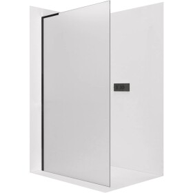 CERANO Sprchová zástěna Walk-in Onyx L-levá vzpěra - 8 mm - černá matná, mléčné sklo - 90x200 cm