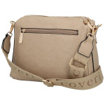 Trendy dámská koženková crossbody kabelka Chiara, tmavě béžová