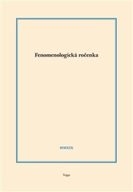 Fenomenologická ročenka 2019