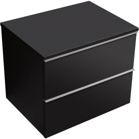 CERANO - Koupelnová skříňka Velora - černá matná, úchytka chromová + deska pod umyvadlo Navira Slim - 18 mm - 60x54,8x46,5 CER-664777