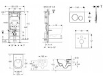 GEBERIT - Duofix Set předstěnové instalace, klozetu a sedátka Villeroy Boch, tlačítka Sigma20, DirectFlush, SoftClose, CeramicPlus, bílá/lesklý chrom SANI11CK3114