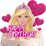 Zápich na dort Happy Birthday Barbie 9ks - Cakesicq