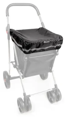 Rolser Poncho Basket reflexní černá / Pláštěnka pro nákupní tašku na kolečkách