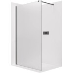 CERANO Sprchová zástěna Walk-in Onyx Cube L/P - 8 mm - hranatá vzpěra - černá matná, mléčné sklo - 150x200 cm