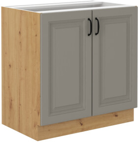 Spodní skříňka Stilo 80 D 2F BB Barva korpusu: Dub artisan, Barva dvířek: Clay Grey