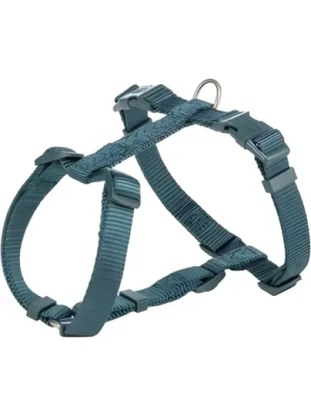 TRIXIE Postroj H-Premium petrolejová L-XL / Nylonový / Obvod 75-120 cm / Šířka 25 mm (203532)