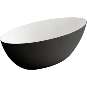 CERANO Vana z litého mramoru Emilia - volně stojící - černá matná/bílá matná - 180x85x55 cm