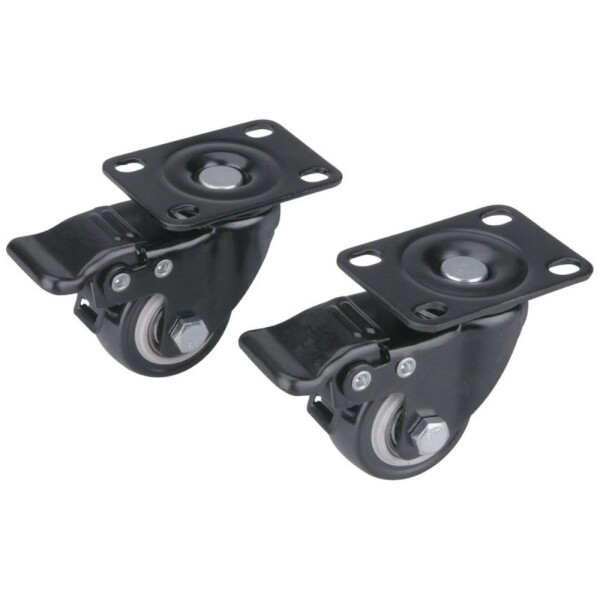 EXTOL PREMIUM 8856013 Kolečko pojezdové, 40mm, otočné+brzda, PVC, 30kg, sada 2ks