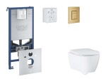 GROHE - Rapid SLX Set předstěnové instalace, klozetu, sedátka SoftClose a tlačítka Skate Cosmopolitan, kartáčovaný Cool Sunrise SANI11BB4116
