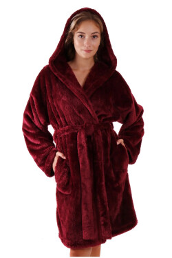 Dámský župan Lilly extra s kapucí 3/4 3320 3651 Vínová - Vestis vínová L-XL