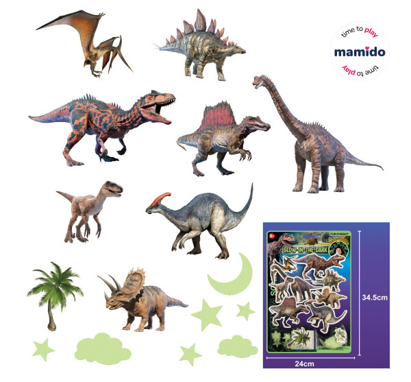 Mamido Svítící samolepky na zeď Dinosauři, hvězdičky MT1245