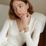 Náramek s tygřím okem a zirkony Dorothée, Hnědá 22 cm