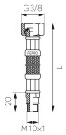 NOVASERVIS - Přívodní hadička M10 x 3/8"-50cm WBS12