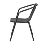 Zahradní židle, kov, plast, černá, AZC-H1001 BK