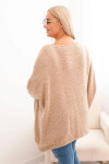 Dámský svetr Plus Size z akrylu volného střihu s 3/4 rukávem camelový UNI