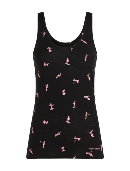ICEBREAKER Wmns 150 Siren Tank Ski Day, Black/Acid Pink/Aop velikost: M