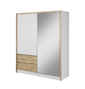 FRONTI Šatní skříň SARA 180 Bílá + dub artisan 8998