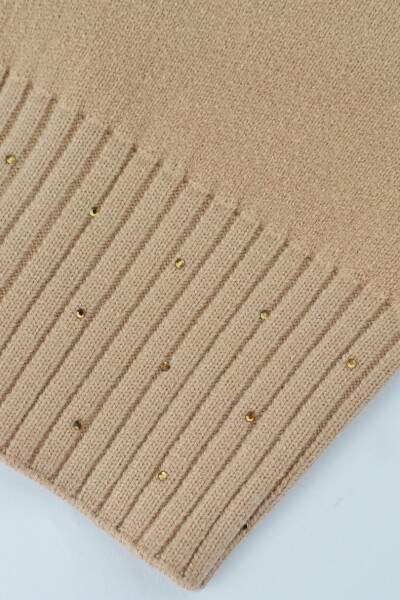 DÁMSKÁ ČEPICE S FLITRY Z MODALU CZ103 béžová 54-58