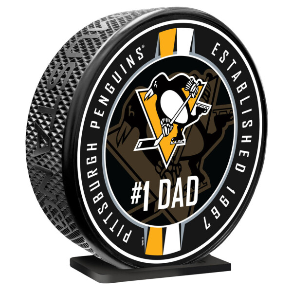 Mustang Puk Pittsburgh Penguins NHL 8" MEGA Puck #1 Dad Ribbon