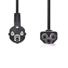 NEDIS napájecí kabel 230V Černý / přípojný 10A / konektor IEC-320-C5 / úhlová zástrčka Schuko/ trojlístek / 2m (CEGP10100BK20)