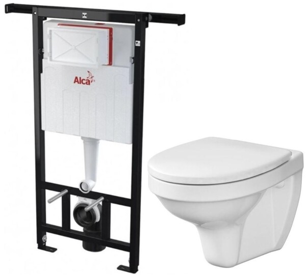 ALCA Předstěnový instalační systém bez tlačítka + WC CERSANIT DELFI + SEDÁTKO AM102/1120 X DE1
