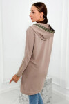 Dámská delší mikina s ozdobnou stuhou 9320 Béžová - K-Fashion UNI béžová