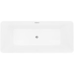 MEXEN/S - Velo Slim volně stojící vana 170 x 75, bílá/černá, sifon a přepad chrom 52811707575-01