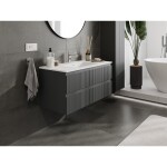 MEXEN/S - Rivel koupelnová skříňka 100 cm s umyvadlem Otis, 2 zásuvky, reliéf , grafit mat/bílá mat - 91A20-10047-2-BFF66-W18M0 91A20-10047-2-BFF66-W18M01