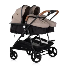 CHIPOLINO Kočárek pro dvojčata/nestejně staré děti - kombinovaný Duo Smart Tiramisu (KBDS02503TR)