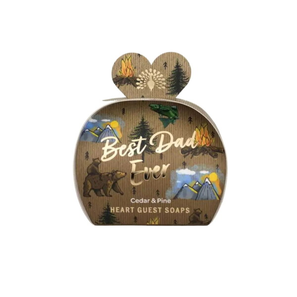 The English Soap Company Sada mini mýdel Best Dad Ever – 3 × 20 g, červená barva, hnědá barva, papír