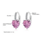 Náušnice Swarovski Elements Elizabeth Rose - srdíčko, Růžová