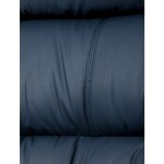 Kancelářské křeslo, tmavě modrá ekokůže, taštičkové pružiny, kovový kříž, kolečka na tvrdé podlahy