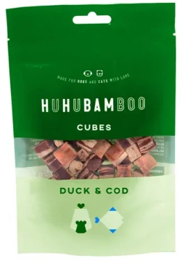 Huhubamboo Kostky s kachním a treskou / Pamlsky pro psy / masové / 75 g (354043)