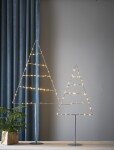 STAR TRADING Dekorativní LED stromek Triangle Tree 90 cm, stříbrná barva, plast