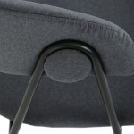 Židle jidelní, šedá látka, černá kovová noha