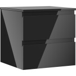 MEXEN/S - Orio koupelnová skříňka pod umyvadlo 50 cm s deskou, 2 zásuvky, černá lesk 91A10-05047-2-BFFC70