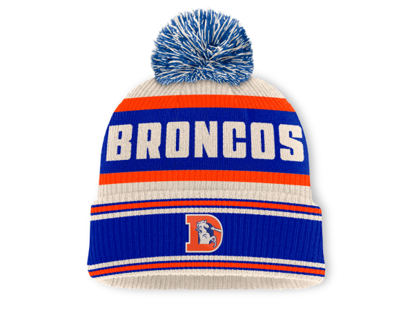 Fanatics Pánská zimní čepice Denver Broncos NFL Heritage Parcel Cuffed Knit Hat with Pom