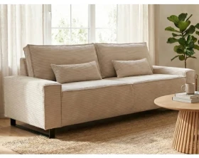 Trojmístná pohovka Cassino, krémová strukturovaná látka