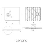 CERANO - Sprchová vanička obdélníková Pablo - SMC/minerální kompozit - strukturovaná ivory - 80x70x3 CER-481342