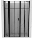 MEXEN/S - Mist sprchové dveře křídlové levé 145, černá dekor, černá 8A4-145-001-70-77-L