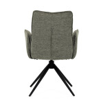 Židle jídelní, zelená látka, 360° vratný mechanismus, černý kov