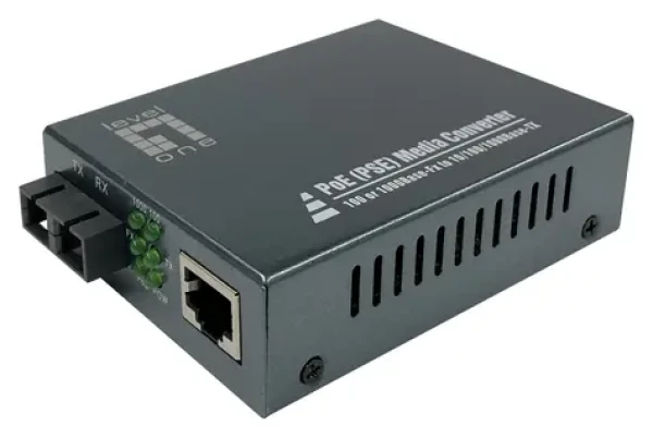 LevelOne GVT-2013 / Mediakonvertor / RJ45-SC / GE / MM / PoE 30W / 850nm / 500m (GVT-2013)
