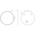 SAPHO - KADRIS kulaté zrcadlo s LED osvětlením ø 100cm, černá mat KD100