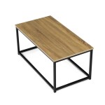 Stůl konferenční, 90x48x41 cm, MDF, dekor divoký dub, černý kov