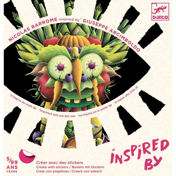 Djeco Djeco, DJ09370, Inspired by, kreativní sada se samolepkami, Giuseppe Arcimboldo, Jarní zelenina