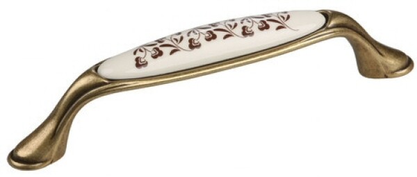 Tulip Nábytková úchytka porcelánová Margarita rozteč: 128mm starozlatá (288803)