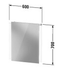DURAVIT - Ketho.2 Zrcadlová skříňka s LED osvětlením, 70x60x16 cm, 1 dvířka, panty vlevo K27135L00001000